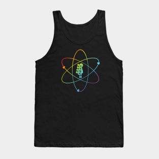 Bass Guitar Headstock Atom Symbol Colorful Tank Top